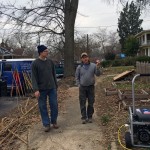 Westview neighbors building the shed