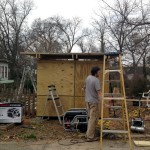 Westview neighbor building the shed