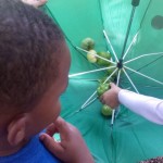 Kids Stop by Community Garden